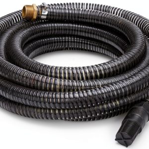25FT Suction Hose Including Check Valve and NPT 1-inch ThreadWater Inlet Pipe with Brass Adapter Easy to Connect for Shallow Well Garden Sprinkler Pump-0