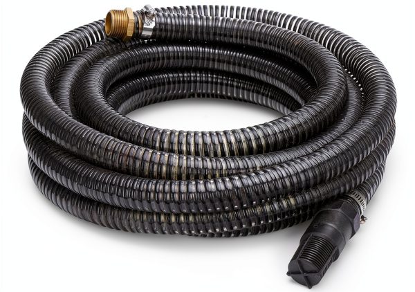 25FT Suction Hose Including Check Valve and NPT 1-inch ThreadWater Inlet Pipe with Brass Adapter Easy to Connect for Shallow Well Garden Sprinkler Pump-0