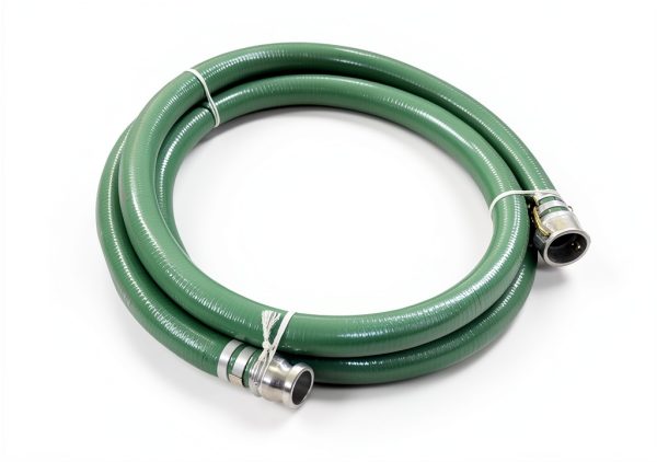1240-3000-20-CE PVC Suction Hose Assembly, Green, 3" Male X Female Cam and Groove, 40 psi Max Pressure, 20' Length, 3" ID-0