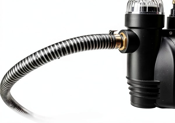 25FT Suction Hose Including Check Valve and NPT 1-inch ThreadWater Inlet Pipe with Brass Adapter Easy to Connect for Shallow Well Garden Sprinkler Pump-1